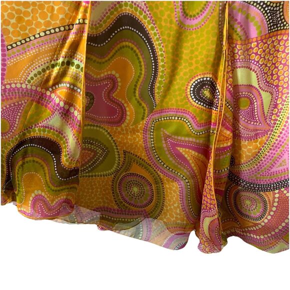 Vtg Dana Buchman Silk 2 Piece Poncho & Skirt Set Italian Fabric Colorful Sz 12/L - Picture 9 of 16